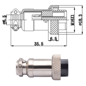 Conector GX16 de aviacion 2P