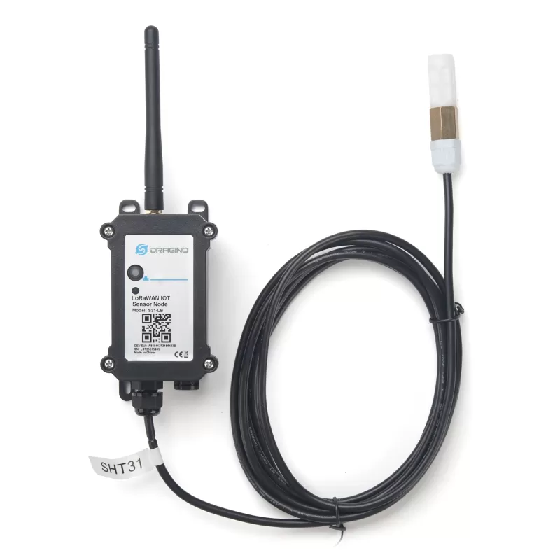 Sensor de Temperatura y Humedad Ambiental LoRaWAN con Sonda Externa S31-LB – Dragino Sensor de Temperatura y Humedad Ambiental LoRaWAN con Sonda Externa S31-LB – Dragino