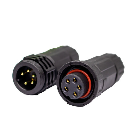 Conector IP67 ZE13 5P 10 Amperes Volante Volante