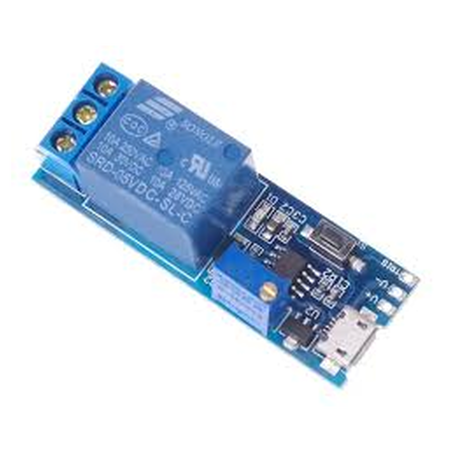 Módulo Temporizador de Retardo 5–30 V DC con Relé Ajustable Micro-USB