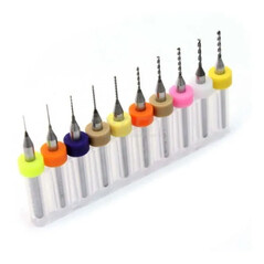 Kit 10 puntas fresas Broca CNC 0.3mm a 1.2mm