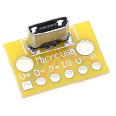 Adaptador Micro USB Hembra a Pads 90 grados